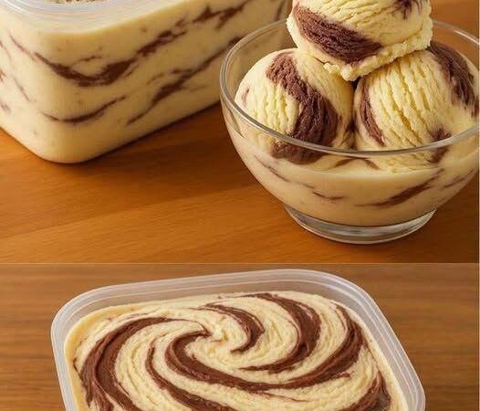 Helado Casero de Vainilla y Chocolate con Efecto Marmolado: Cremoso, Elegante y Fácil de Preparar